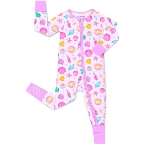 babee Reshinee Viscose derived from bamboo Baby Pajamas Convertible Footie Sleepers for Baby Girl 2-Way Zipper Onesies 0-24M