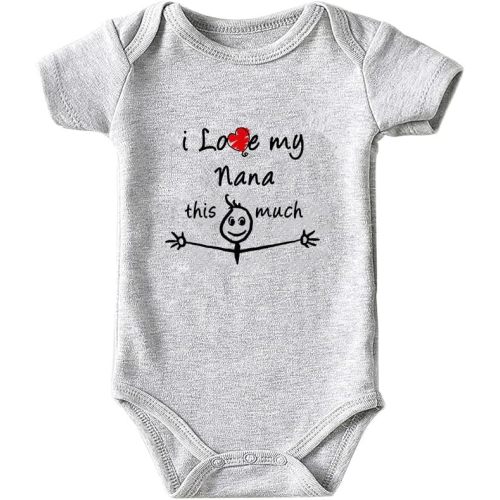 I Love My Grandma and Grandpa Baby Bodysuit Pregnancy Announcement Newborn One Piece Infant Ounfit