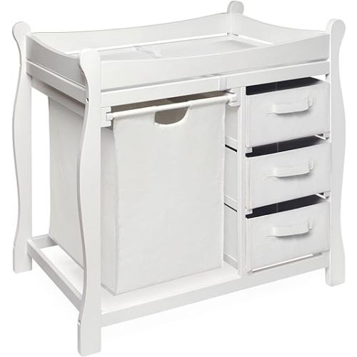 Badger Basket Baby Changing Table, Fresh White/White