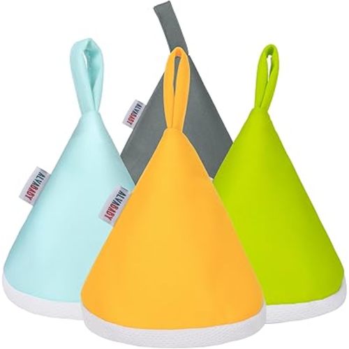 ALVABABY 4 Pcs Baby Boy Pee Covers, Trong Water Absorption Pee Shield for Newborn Boy, 4-Laye Reusable Pee Cap, Diaper Changing Accessory for Baby Gift 4NG01