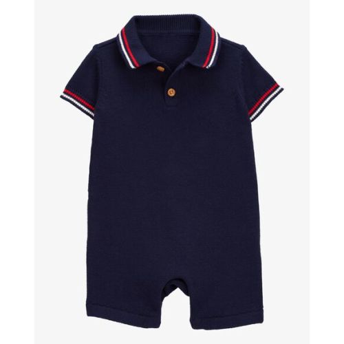 Baby Polo Knit Romper - Navy - OshKosh | Carter's