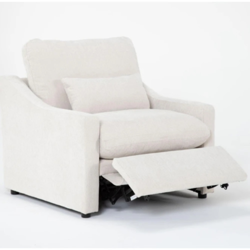 Kennedy Cream Power Recliner with USB | Wallaway | Loose Reversible Back