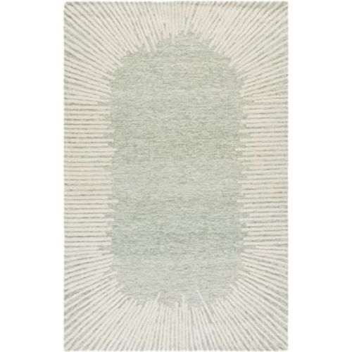 Abstract ABT478 Hand Tufted Indoor Area Rug - Sage/Ivory - 6'x9' - Safavieh: Wool Blend, Medium Pile, Modern Decor Style
