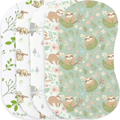 5 Pack Sloth Baby Burp Cloths for Boys Girls, Soft Cotton Large Burp Rags with Cute Sloth & Floral Pattern, Baby Burping Cloths for Newborns Gifts Extra Soft and Absorbent 9.8X19.6 inches