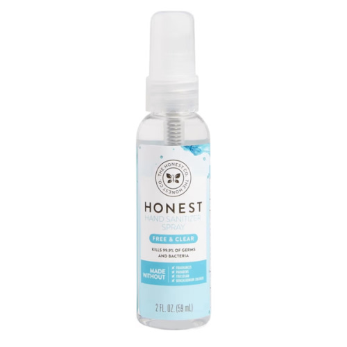 The Honest Company Plant-Based Hand Sanitizer Spray Kills 99.9% of Germs Hypoallergenic Quick-drying and Moisturizing Lavender Field 2 fl oz