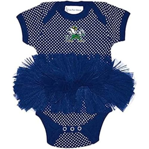 Two Feet Ahead Newborn Baby Girl Bodysuit Creeper Polka Dot Tutu Skirt Dress College Licensed