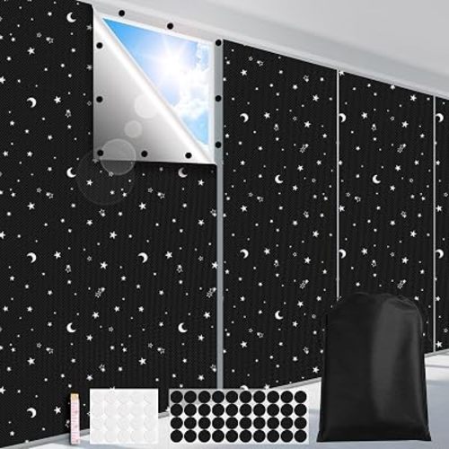 FADOTY 100% Blackout Curtains, 57"x 157" Portable Black Out Window Cover