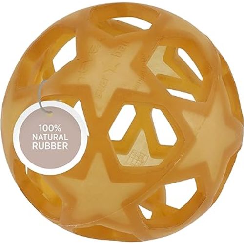HEVEA Upcycled Star Ball Made from 100% Upcycled Natural Rubber Plant Based, Plastic-Free, Eco-Friendly, BPA-Free & FDA Approved