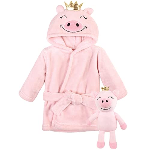 Hudson Baby unisex-baby Plush Bathrobe and Toy Set