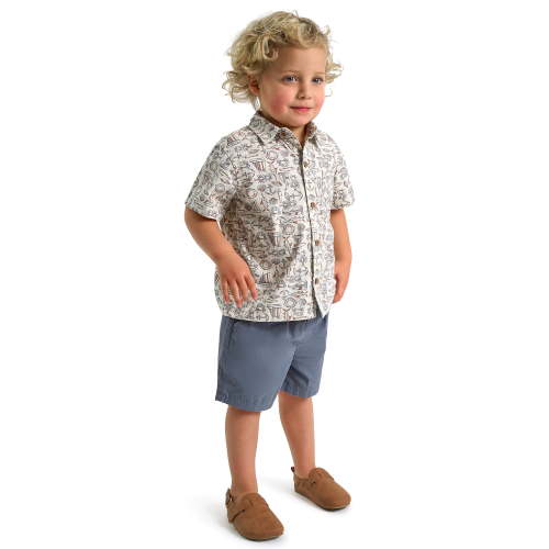 Modern Moments by Gerber Toddler Boy Button Front Shirt with Pocket and Short Set, 2-Piece, Sizes 12 Months - 5T
