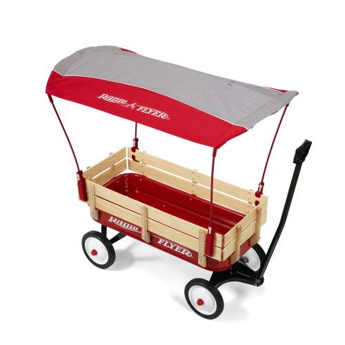 Steel & Wood Wagon with Canopy