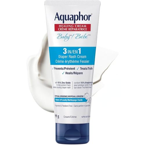 Aquaphor Baby Diaper Rash Cream, 15% Zinc Oxide, Fragrance Free, 99g