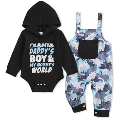 NZRVAWS Baby Boy Clothes Newborn Outfits Infant Romper Fall Winter Hoodie Pocket Pants Overalls Set NB-18M