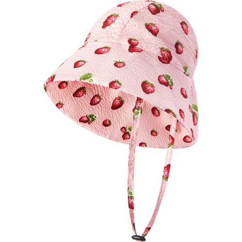 Strawberry Wide Brim Sun Bonnet - Milkbarn Kids Hats & Mittens | Maisonette
