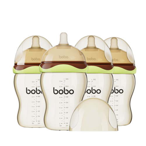 YOHKOH Newborn Baby Bottles Set - Wide Neck Baby Bottles,M Nipple,Green, 9.4oz/280ml,4pk