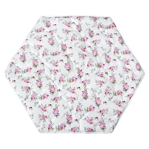 Hexagon Playpen Mat, Floral Print Baby Playmat fits Regalo Portable Play Yard 48 Inch, Six Pannel Playpen Kids Tent Mat Hexagon Rug Mat