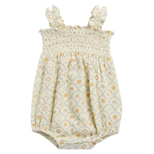 Julia Nautical Print Cotton Romper