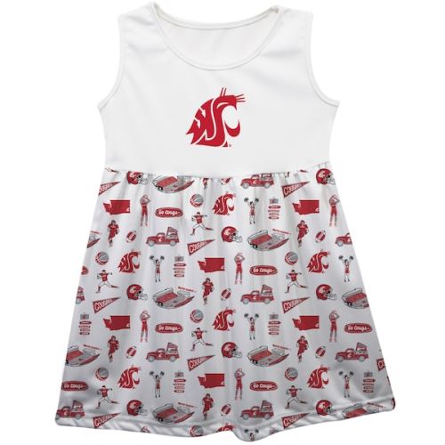 Washington State Cougars Vive La Fete Girls Infant Impressions Artwork Tank Top Dress - White