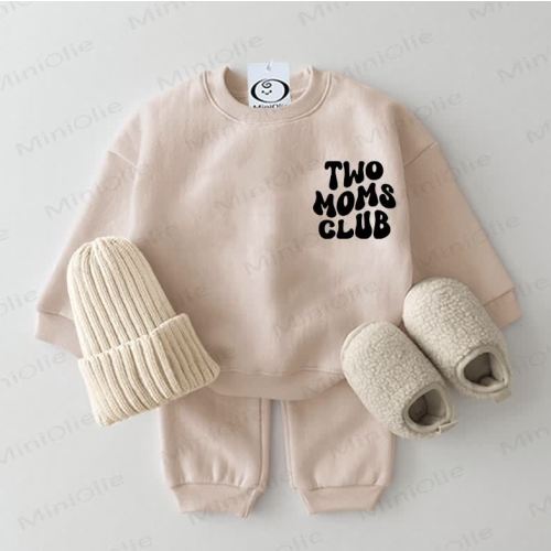TWO MOMS CLUB Baby Sweatshirt 2-piece Beige Set