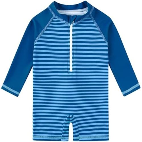uideazone Baby Toddler Boys Zipper Rash Guard Swimsuit UPF 50+ One Piece Beach Swimwear Bathing Suits 3-36 Months