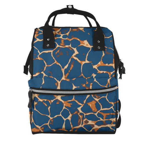 Ratiio Giraffe Skin Mummy Backpack - Waterproof Twill Canvas, Large Capacity Diaper Bag with Multiple Pockets and Adjustable Straps