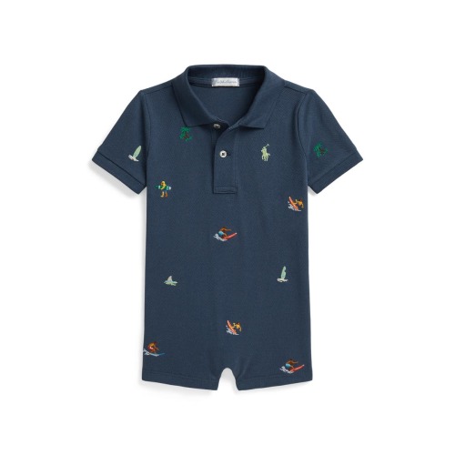Surf Embroidered Polo Romper, 3M
- Only a few left
