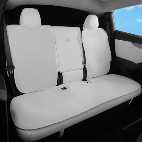 TOPABYTE Rear Seat Cushion Cover for Tesla Model Y Juniper 2020-2026, White