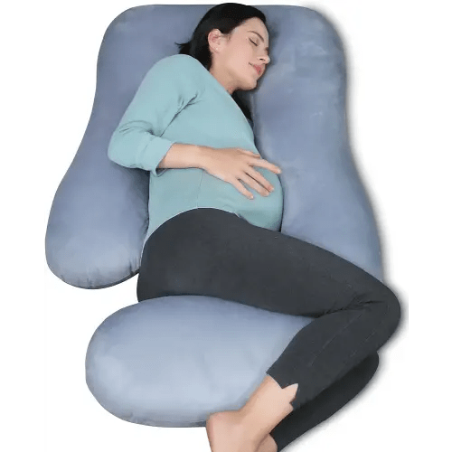 MOON PARK Pregnancy Pillows for Sleeping - U Shaped Full Body Maternity Pillow with Removable Cover - Support for Back, Legs, Belly, HIPS - 57 Inch Pregnancy Pillow for Women - Grey