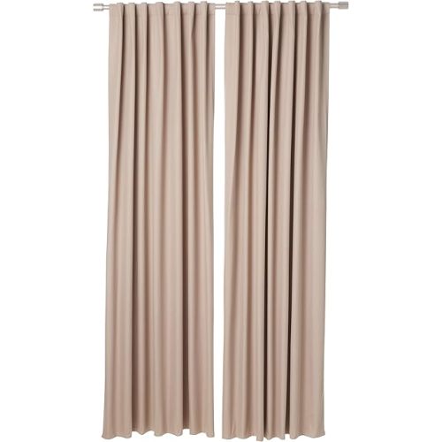 Amazon Basics Room Darkening Blackout Window Curtains with Back Tab Hanging Loops - 52" x 63", Taupe