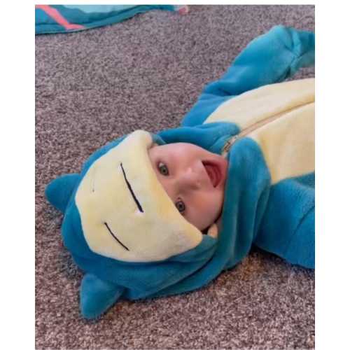 Little Blue Snorlax Jumpsuit – Infant Crawling Suit for Toddlers | Soft Cross-Border Kids Costume Onesie