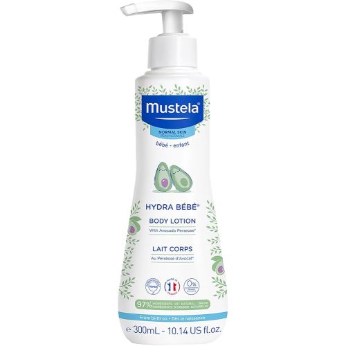 Mustela Hydra Bebe Body Lotion - Daily Moisturizing Baby Lotion with Natural Avocado, Jojoba & Sunflower Oil - 10.14 fl. oz.