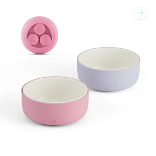 Porcelain Bowl with Silicone Suction Sleeves