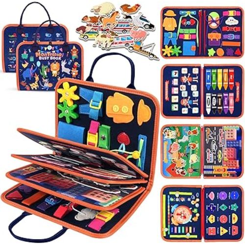 Tableau Actif pour Tout-Petit, Jouets Montessori pour Garçon Fille Âgés de 1 à 5 Ans, Cadeaux d'Anniversaire Bébé, Garçon Fille, Cadeaux de Noël, Garçon Fille, Cadeaux de Bas de Noël, Jouets de Voyage