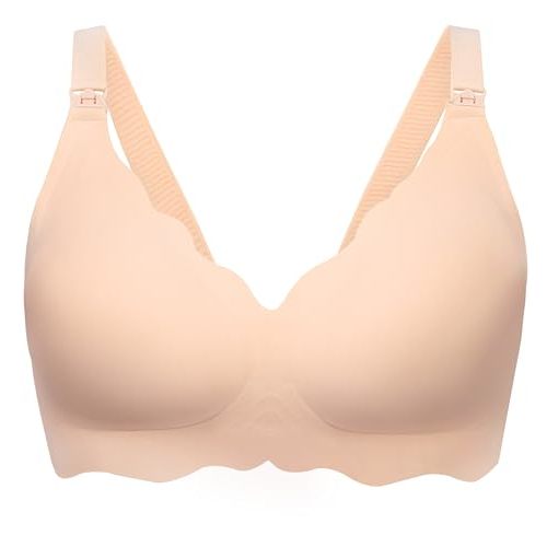 Angelhood Nursing Bras for Breastfeeding Ultra Comfort Seamless Maternity Bra Wireless Pregnancy Bralette with Extra Extender