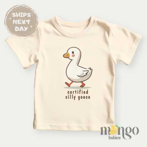 Certified Silly Goose Tshirt for Kids Funny Baby Bodysuit for Newborn Outfit Funny Goose Kids Shirt Animals Graphic Tee Goose Baby Clothes