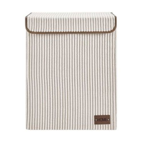 Danya B. Collapsible Folding Corduroy Laundry Hamper Taupe Gray