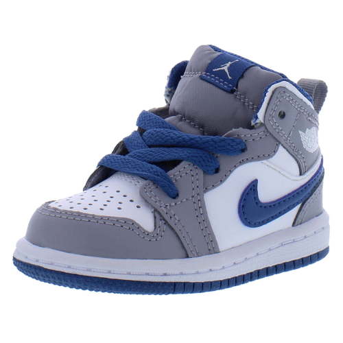 Nike Jordan 1 Mid Infant/Toddler Shoes Size 7, Color: Cement Grey/White/True Blue