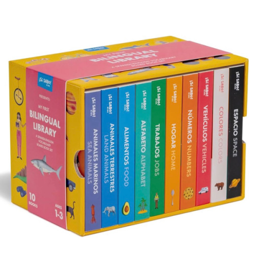 My First Bilingual Library: A Spanish-English Vocabulary Board Book Set of Colors, Numbers, Animals, ABCs, and More (Si Sabo Kids)