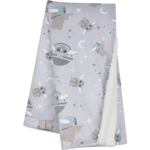 Lambs & Ivy Star Wars Cozy Friends Baby Yoda/Grogu Fleece Baby Blanket