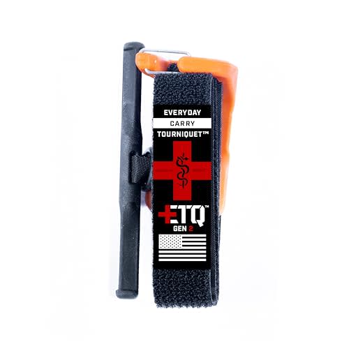 Snakestaff Systems Tourniquet - ETQ Gen 2 Made in The USA | EDC Gear for Trauma Kits, Tourniquet Kits, and Medical Emergency Bags, Orange, Regular (1")