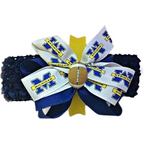 Michigan Baby Girl Boutique Bow Crocheted Headband