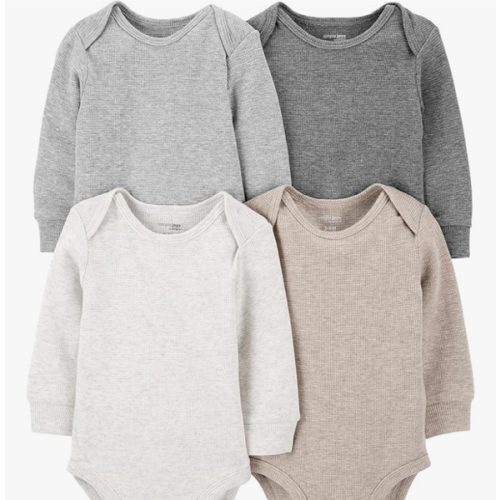Simple Joys by Carter's Baby 4-pack Soft Thermal Long Sleeve Bodysuits