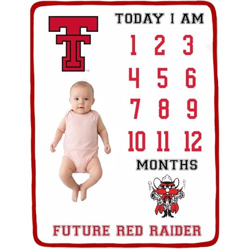 Baby Milestone Photo Prop Blanket, Texas Tech Red Raiders