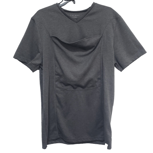 Lalabu Shirt Mens XL Gray Dad Carrier Carrying Baby Kangaroo Pouch Stretch