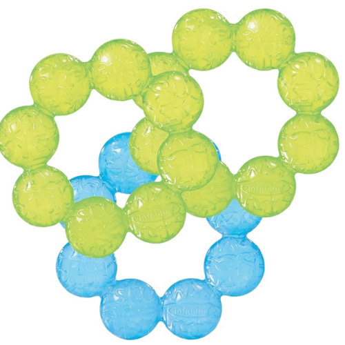 Infantino Water Teethers – Sensory Exploration, Teething, Cooling & Massaging Relief for Sore Gums, Lime & Blue, 3-Pack