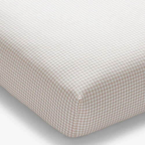 Ditsy Gingham Classic Cool Organic Cotton Percale Fitted Crib Sheet