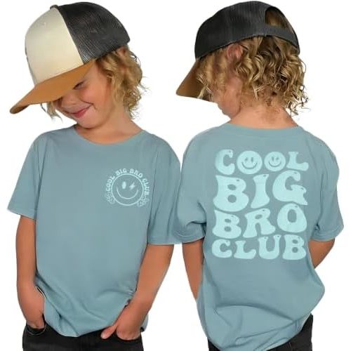 Big Brother Shirt Toddler Boys Cool Big Bro Club T-Shirt Sibling Reveal Tee