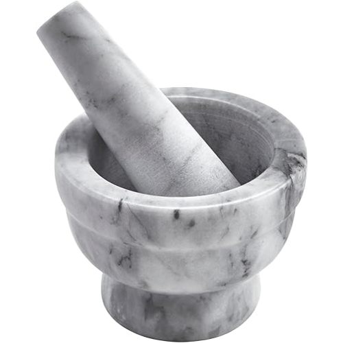 IMUSA USA Small 3.8" Marble Mortar and Pestle for Grinding and Crushing