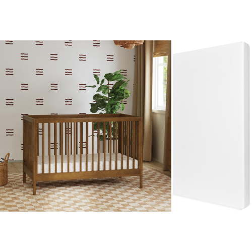 Birdie 3 in 1 Convertible Crib + Comfort Crib & Toddler Mattress Bundle