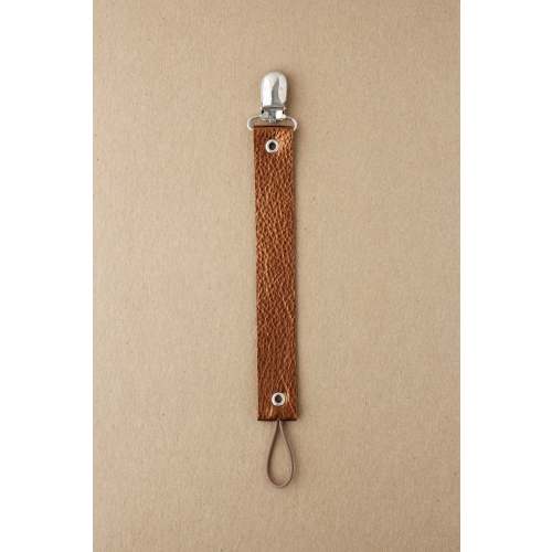 Leather Pacifier Clip - Bronze – littleCHEW